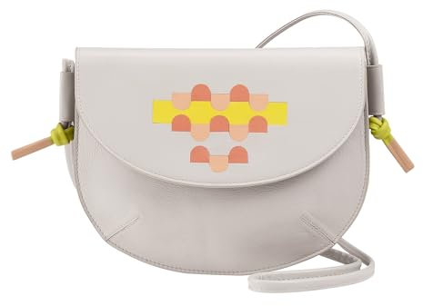 DUDU Damen Umhängetasche mit Echtleder Klappe, Kleine Umhängetasche mit Magnetknopf Klappe, Tasche Pearl Mosaic