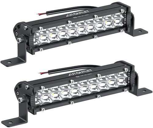 AUTOUTLET LED Arbeitsscheinwerfer, 24 LED Zusatzscheinwerfer 100W 4800LM Auto Scheinwerfer Offroad Spotlight DC 10-30V 6500K IP67 Wasserdicht Arbeitslicht für SUV Truck Traktor LKW Bagger usw(2 Stück)