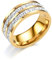 Whoiy Ewigkeit Ringe Damen Gold 8MM mit Zirkonia, Partnerringe Hochzeit Edelstahl Eheringe Trauringe mit Personalisiert Gravur für Sie Größe 65 (20.7)
