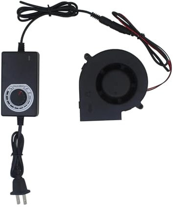 Ventilador de estufa, ventilador centrífugo de caldera, ventilador de estufa de leña radial con controlador de ventilador ajustable, pellet (Size : 97x33mm 1.2A)