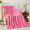 FY FIBER HOUSE Gestreifte Flanell-Überwurfdecke – weiche, gemütliche, gestreifte Decke für Couch, Sofa oder Bett – 127 x 152,4 cm, Hot Pink, für alle Jahreszeiten