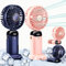 VGJK 2 Pack Handheld Fan,Battery Operated Portable Fans,5 Speeds Personal Fan with Base,Ajustable USB Rechargeable Hand Neck Desk Fan Mini Fans for Outdoor Indoor Office (1*Blue+1*Pink)