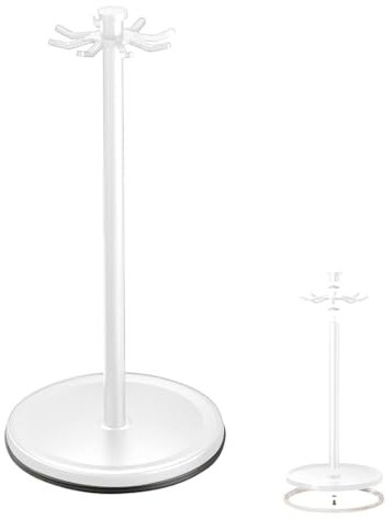 Oldmoom Supporto per posate da cucina, girevole a 360 gradi, supporto per utensili da cucina con 8 ganci per pale, cucchiai