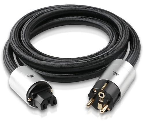 Impeto Audiophile High-end Cavo di Alimentazione, Cavo di alimentazione HiFi spina-EU Schuko a presa per dispositivi a freddo, per DVD e audiofili -1,5 m