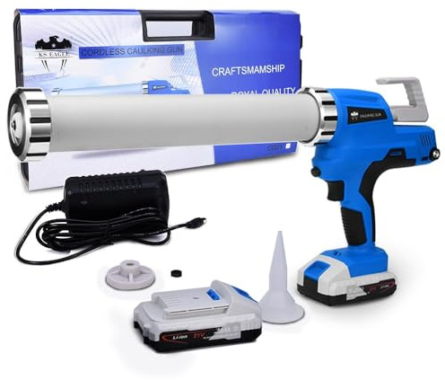 Akku Kartuschenpresse 6500N mit 2 Akku 21V mit Ladegerät & Box, 6-stufig | 0-9 mm/s stufenlos, 300ml & 600ml, Akku-Kartuschenpistole, Elektrische Kartuschenpistole LED Silikonspritze
