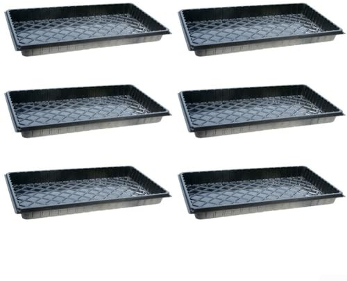 Lot de 6 plateaux de germination de plantes pour le jardinage, parfaits pour les petites plantes (sans trous)