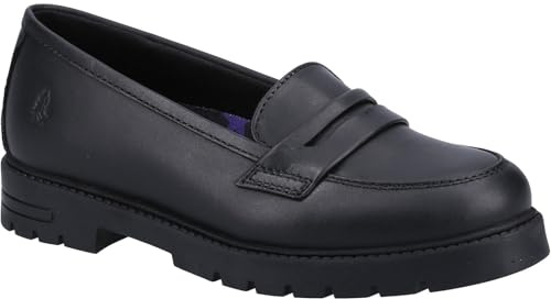 Hush Puppies Hazel Loafer SNR Leather Girls's Black Loafers - UK 8