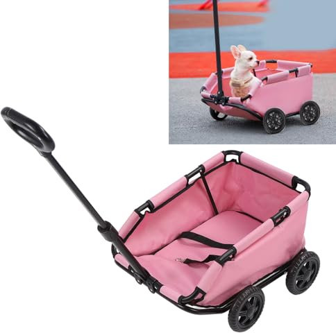 Hundebuggy bis 12,9 kg für Kleine Hunde, Hundewagen mit 4 Rädern Faltbarer Haustierbuggy Katzenwagen Hundebox Tierbuggy Katzenbuggy Haustier Transport