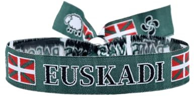 BDM Pulsera de pais vasco, bandera pais vasco, vasconia, vitoria, donostia bordada HD de tela tejida entrelazada, trisquel, ajustable hombre y mujer