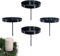 Lot de 4 bougeoirs pour couronne de l'Avent, 8 cm Bougeoir pour Bougies de l'Avent, Supports de Bougie avec Pic, Bougeoir en Métal pour Décorer des Couronnes, Bougeoir en métal noir avec mandrin