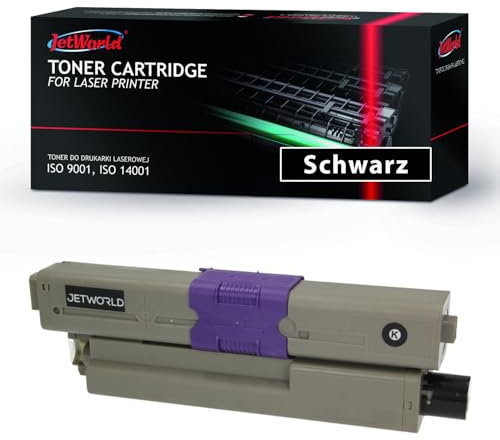 JetWorld Toner Ersatz Oki C301 44973536 Schwarz für 301dn, C321dn, MC332dn, MC342dn, MC342dnw 2200 Seiten je Tonerkartusche