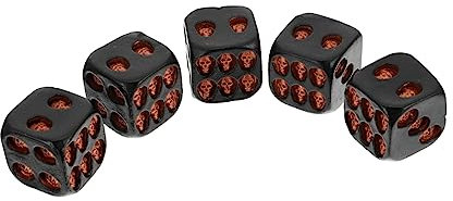 ifundom 5 Pz dadi del cranio dadi da gioco con faccia di teschio dadi scheletro dadi teschio novità fustella decorativa dadi di gioco creativi dadi per halloween resina Golden