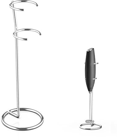 Milk Frother Stand Compatible with Zulay Powerful Milk Frother Handheld Foam Maker, Stainless Steel Stand for Types of Coffee Frothers, Heavy Duty