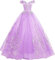 Tingyanyan Schulterfrei Abendkleider Tüll Prinzessin Lange Party Ballkleider Quinceanera Kleider Flieder Größe 38