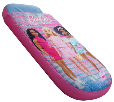 Character World Barbie ReadyBed Kinder Aufblasbares Luftbett und Schlafsack mit Pumpe | Mädchen Reisematratze für Übernachtungen und Camping oder Zuhause