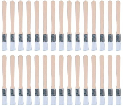 30Pcs 1/2 Inch Paint Brush, Nylon Bristle Paint Brushes, 0.5 Inch for Furniture, Walls, and Cabinets, Half Inch Paint Brush with Wooden Handle for DIY and Professional Use
