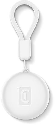 Cellularline Tracy Tag Weiß für Android, Mini-Smart-Tracker mit Google-App Mein Gerät Finden, Kompatibel mit AirTag-Zubehör, Austauschbare Batterie