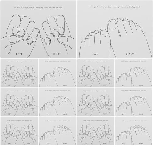 Carte de Présentation de Faux Ongles Main Pied 40 Pièces Carton Blanc | Portable, Réutilisable et Légère, Échantillon pour Artistes Mobiles, Salons, Foires Artisanales