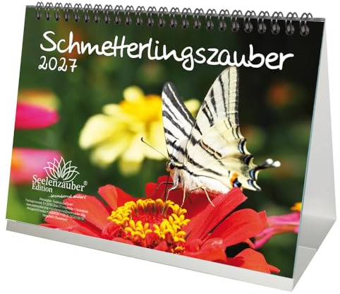 Schmetterlingszauber DIN A5 Tischkalender für 2027 Schmetterling - Seelenzauber