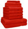 Betz 10-TLG. Handtuch-Set Premium 100% Baumwolle 2 Duschtücher 4 Handtücher 2 Gästetücher 2 Waschhandschuhe Farbe rot
