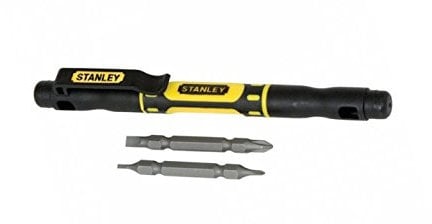 Stanley 4-1 Pocket Screwdriver, Bi-Material, Standard Head, Toy Assembly, Battery Compartments, Eyeglasses, Electronics
