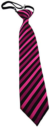 TigerTie Security Sicherheits Krawatte magenta lila schwarz gestreift - vorgebunden mit Gummizug