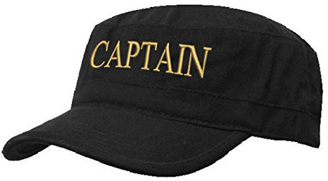 Kapitänsmütze Mütze Army Military Baseballmütze Cap Schiff Yacht Captain,First Mate,Crew,Cabin Boy,Pirate (Captain Black Gold)