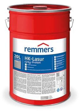 Remmers HK-Lasur 3in1 Grey-Protect platingrau, 20 Liter, Holzlasur für Vergrauung außen, 3 Holzschutz Produkte in einem, Feuchtigkeit- und UV-Schutz