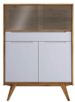 Massivmoebel24.de Anrichte Wildeiche 100x48x141 Natur geölt/weiß ORIGINAL Retro #15