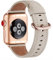 WFEAGL Kompatibel für Apple Watch Armband 44mm 45mm 49mm 42mm,Lederband Ersatzband für Herren Damen Kompatibel für iWatch Ultra Series 10/9/8/7/6/5/4/3/2/1,SE(42mm 44mm 45mm, Elfenbein Weiße+Roségold)