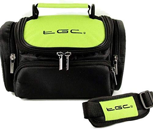 TGC ® Large Camera Case for Samsung NX3000, NX mini Plus Accessories (Electric Green & Black)