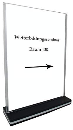 HTI-Line Tischaufsteller A3 Hochformat Werbeaufsteller Prospekthalter T-Ständer Menükartenhalter Plakathalter Fotorahmen Menüinfo Wegweiser