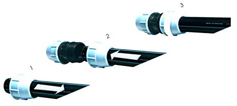 MKK Conector de conexión de polietileno/polipropileno, reductor de manguito de hasta 16 bar, 63 x 32 mm