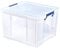 BANKERS BOX 48L Plastic Storage Boxes with Lids. ProStore Super Strong Stackable Plastic Storage Boxes (30 x 41 x 37 cm), Made in the UK, Clear
