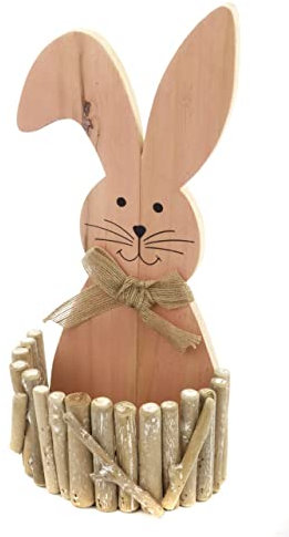 Trend Line Deko Osterhase mit Korb Holz 34 x 15 cm braun Figur