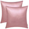 Brawarm Kissenbezüge aus Kunstleder, Leder-Kissenbezüge, einfarbig, für Couch, Bett, Sofa, Garten, Zuhause, dekorativ, Rosegoldfarben, 40,6 x 40,6 cm, 2 Stück
