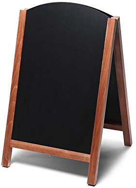 Tableau à craie sur pied (teck naturel, 68 cm x 120 cm)