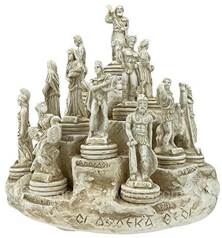 Generic Zwölf griechische Olympische Götter Pantheon Miniaturfigur Statue Steinguss - Beige