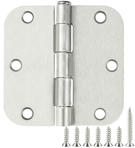 100 Pack Pack Nickel Door Hinges Brushed Nickel 3 1/2 Interior Door Hinges Satin Nickel 3.5 Inch with 5/8 Radius Corners 3 ½x 3 ½ Silver Hardware Controls