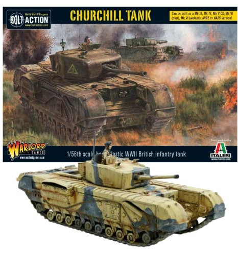Wargames Delivered - Warlord Games Bolt Action Tank War – British Churchill Tank, Miniaturen aus dem Zweiten Weltkrieg, Actionfiguren, 28 mm Maßstab, Modell für Miniatur-Kriegsspiele