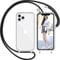 Nupcknn Handykette für iPhone 11 Pro Hülle mit Band,Dünn Transparent Handyhülle (Abnehmbar Einstellbar) Necklace mit Kordel zum Umhängen Kameraschutz Handy Kette Stossfest Schutzhülle(Transparent)