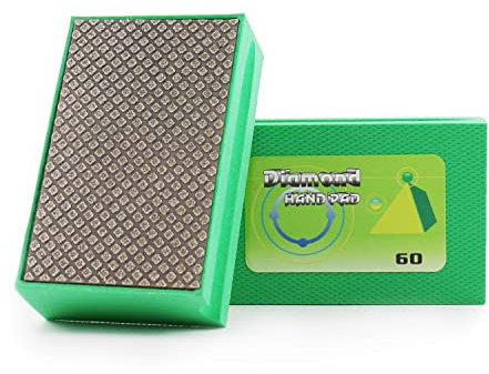 BSRTTOOL Diamond Sanding Blocks 60 Grit hand pads Foam Backing for Tile Stone Marble Concrete Ceramics Granite Glass Wet Dry (60 Grit)