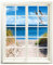 Wandtattoo - Fenster mit Aussicht Strand mit Möwen 83 x 100 cm (BxH) - Wandaufkleber - Wandsticker