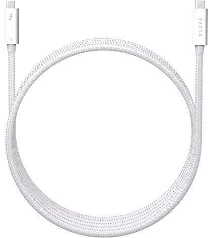Razer Thunderbolt 4 Cable - Thunderbolt 4 Cable (Up to 40 Gigabits per second, up to 8K Resolutions, up to 100W Charging, Ultimate Compatibility) White | 0.8M