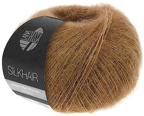 LANA GROSSA Silkhair | Feines Lace-Garn aus Superkid Mohair mit Seide | Handstrickgarn aus 70% Mohair (Superkid) & 30% Seide | 25g Wolle zum Stricken & Häkeln | 210m Garn FB 169