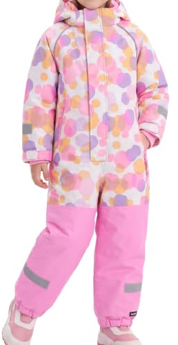 Gogokids Trajes de Nieve para Niños, Trajes de Esquí Impermeables de una Pieza para Niños y Niñas, Edad 4-7 Años