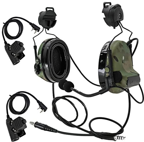Dual Communication Tactical Helmhalterung Version ARC Adapter Track Headset Shooting Noise Cancelling,Mc