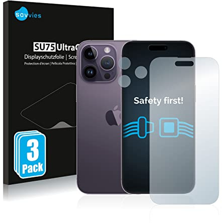 Savvies Schutzfolie für Apple iPhone 14 Pro Max