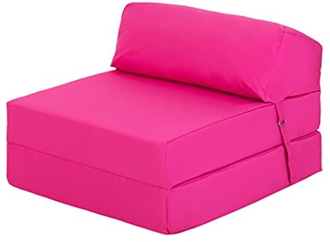 Ready Steady Bed Chaise Pliante Z-Fold Confortable | Canapé-lit Futon léger | Housse Souple et résistante à l'eau | Matelas Zbed de Conception Ergonomique (Rose)