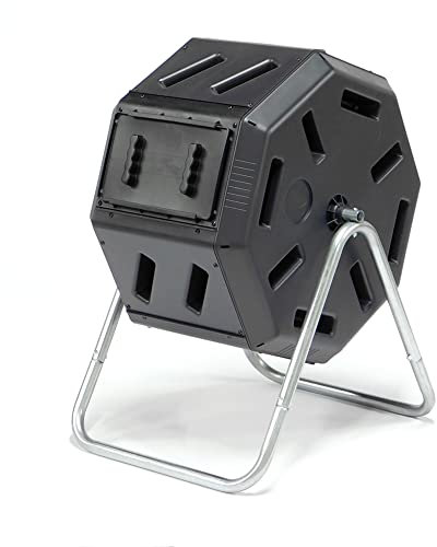 FCMP Outdoor IM2000 - Compostador Giratorio Hecho en Canadá, 100% Resina reciclada, para Exteriores, para jardín, Cocina y residuos de Patio, Color Negro (22 galones)